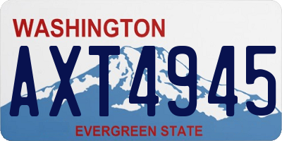WA license plate AXT4945