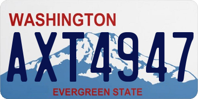 WA license plate AXT4947