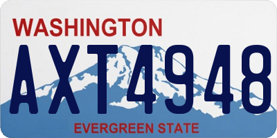 WA license plate AXT4948
