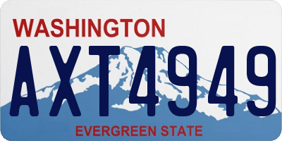 WA license plate AXT4949