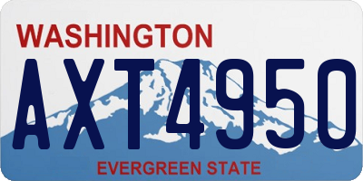 WA license plate AXT4950