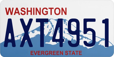 WA license plate AXT4951