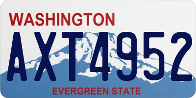 WA license plate AXT4952