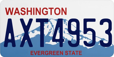 WA license plate AXT4953