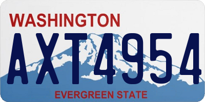 WA license plate AXT4954