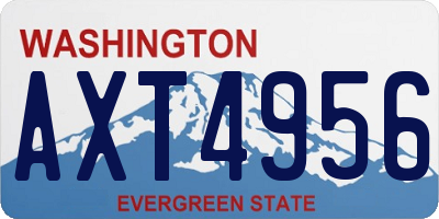 WA license plate AXT4956
