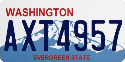 WA license plate AXT4957