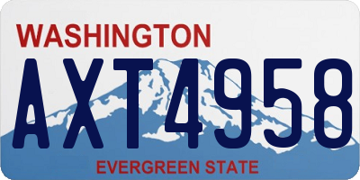 WA license plate AXT4958