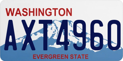 WA license plate AXT4960