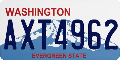 WA license plate AXT4962