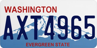 WA license plate AXT4965