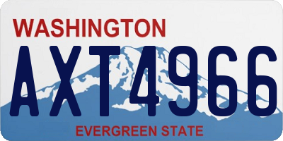 WA license plate AXT4966