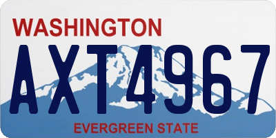 WA license plate AXT4967