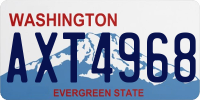 WA license plate AXT4968