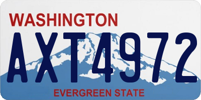 WA license plate AXT4972