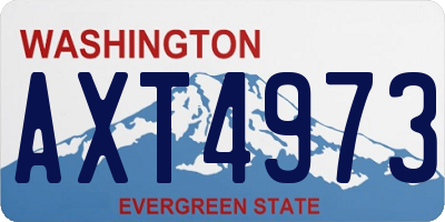 WA license plate AXT4973