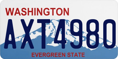 WA license plate AXT4980