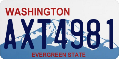 WA license plate AXT4981