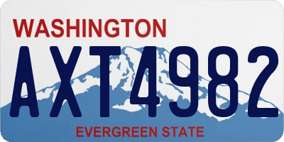 WA license plate AXT4982