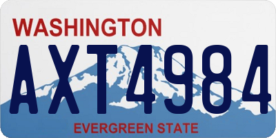 WA license plate AXT4984
