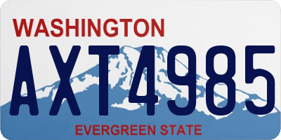 WA license plate AXT4985