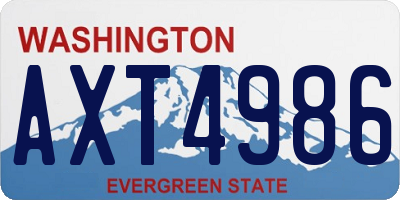 WA license plate AXT4986