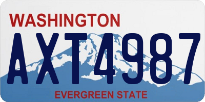 WA license plate AXT4987