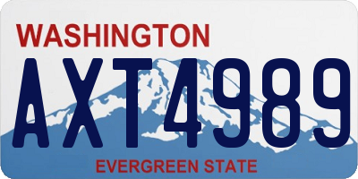 WA license plate AXT4989
