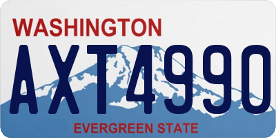 WA license plate AXT4990