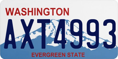 WA license plate AXT4993
