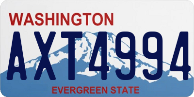 WA license plate AXT4994