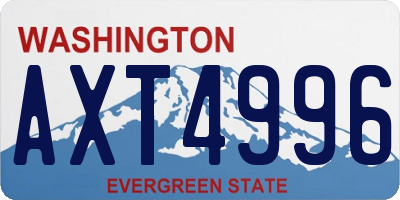 WA license plate AXT4996