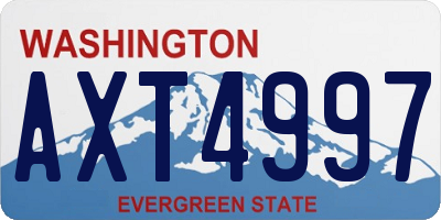 WA license plate AXT4997