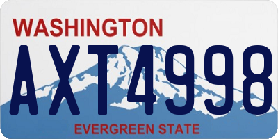 WA license plate AXT4998