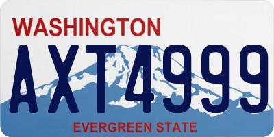 WA license plate AXT4999