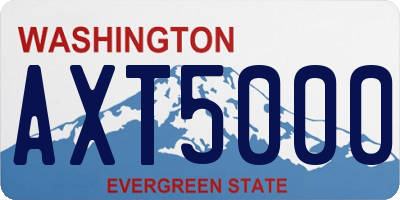 WA license plate AXT5000