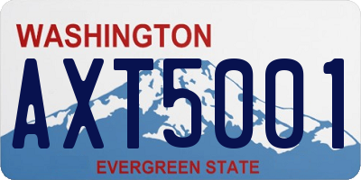 WA license plate AXT5001