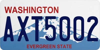 WA license plate AXT5002