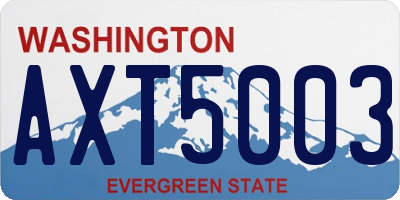 WA license plate AXT5003