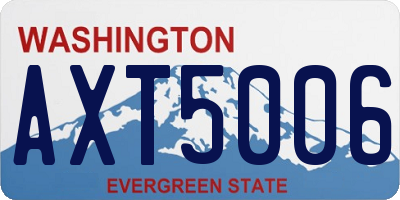WA license plate AXT5006