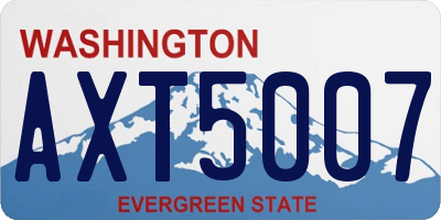 WA license plate AXT5007