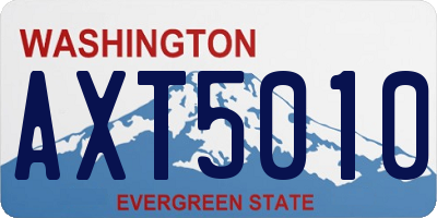WA license plate AXT5010