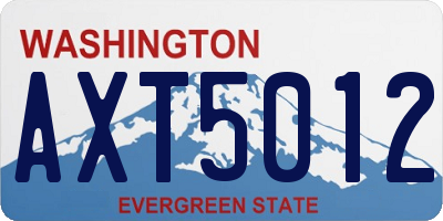 WA license plate AXT5012