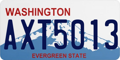 WA license plate AXT5013
