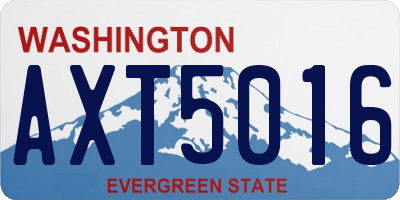 WA license plate AXT5016