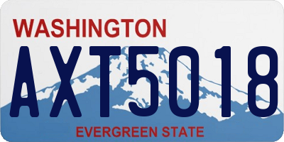 WA license plate AXT5018