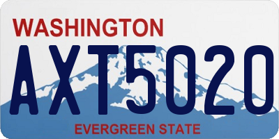 WA license plate AXT5020