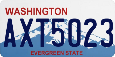 WA license plate AXT5023