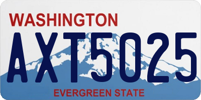 WA license plate AXT5025