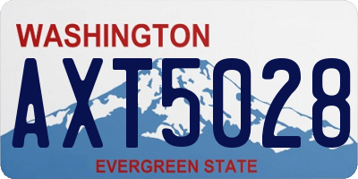 WA license plate AXT5028